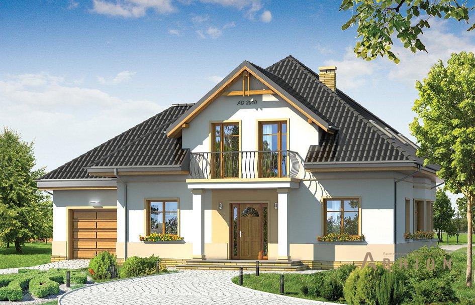 1. Проект одноэтажного дома в европейском стиле с многоскатной кровлей, mp-021, площадью - 283 кв c мансардой, терассой, балконом, гаражом, эркером