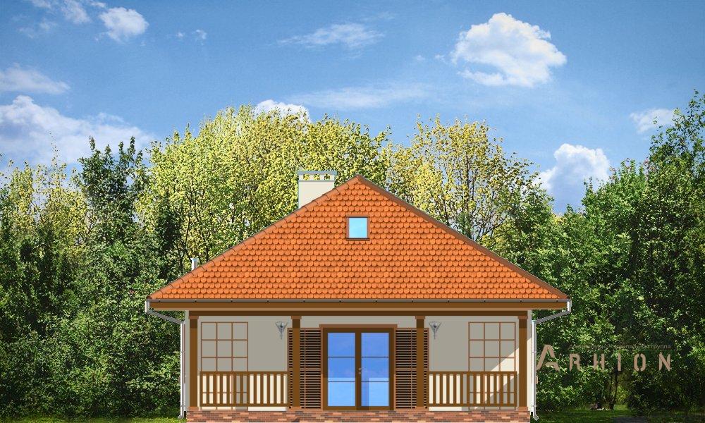 6. Проект одноэтажного дома в европейском стиле с четырехскатной, mp-025, площадью - 85 кв c гаражом