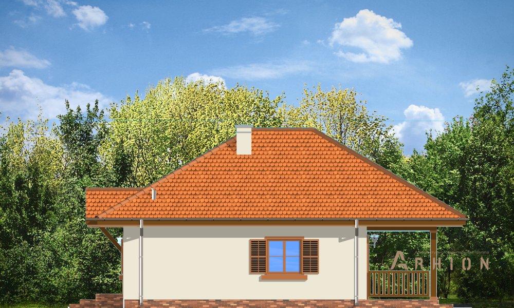 10. Проект одноэтажного дома в европейском стиле с четырехскатной, mp-025, площадью - 85 кв c гаражом