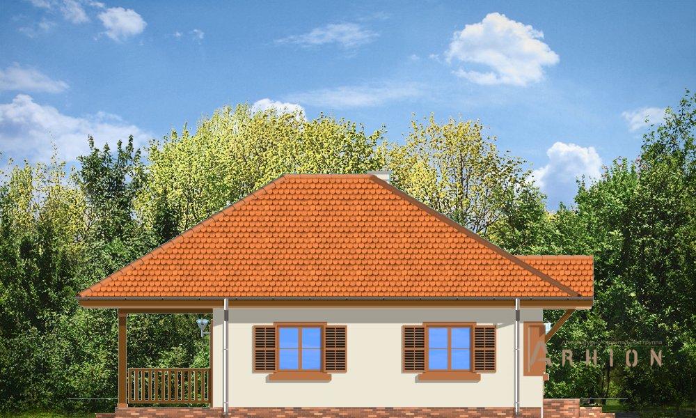 2. Проект одноэтажного дома в европейском стиле с четырехскатной, mp-025, площадью - 85 кв c гаражом