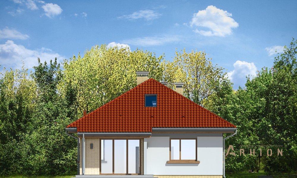 6. Проект одноэтажного дома в европейском стиле с многоскатной кровлей, mp-035, площадью - 85 кв c мансардой, терассой