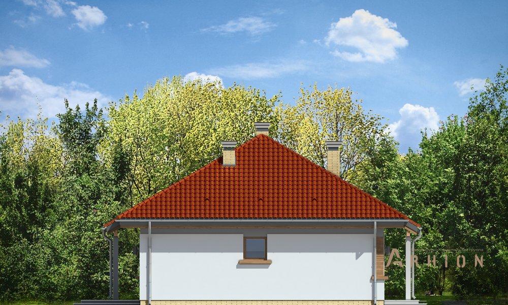 4. Проект одноэтажного дома в европейском стиле с многоскатной кровлей, mp-035, площадью - 85 кв c мансардой, терассой