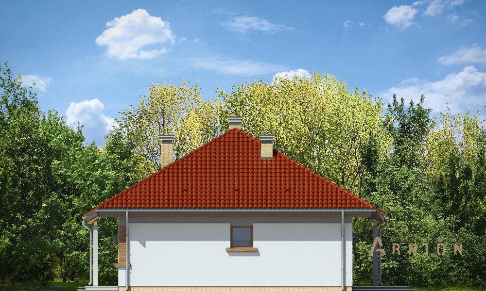 9. Проект одноэтажного дома в европейском стиле с многоскатной кровлей, mp-035, площадью - 85 кв c мансардой, терассой