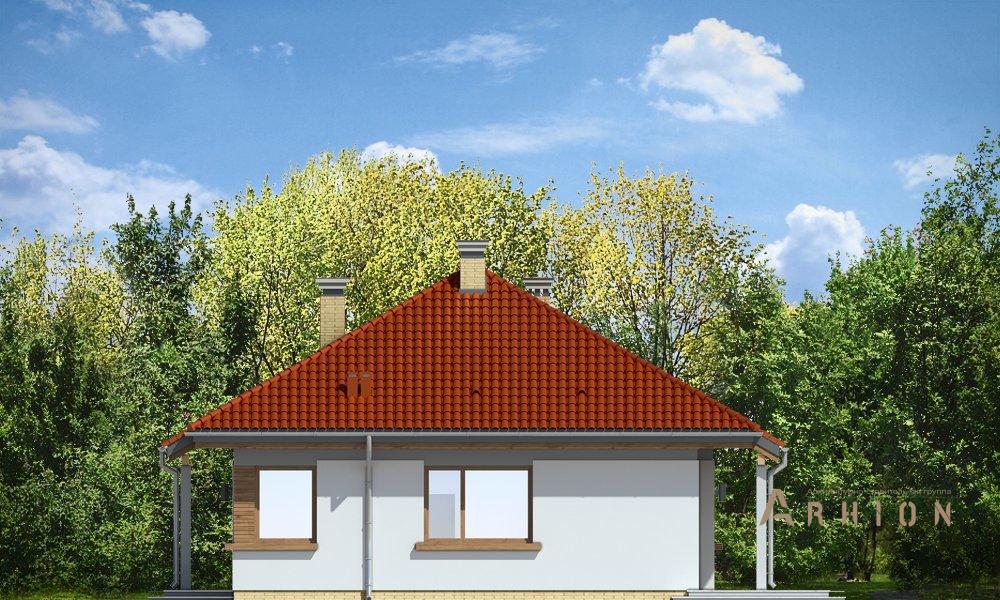 5. Проект одноэтажного дома в европейском стиле с многоскатной кровлей, mp-035, площадью - 85 кв c мансардой, терассой