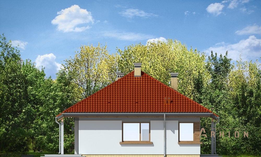 7. Проект одноэтажного дома в европейском стиле с многоскатной кровлей, mp-035, площадью - 85 кв c мансардой, терассой