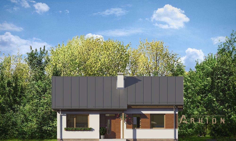 3. Проект одноэтажного дома в канадском стиле с двускатной кровлей, mp-047, площадью - 81 кв c мансардой, терассой