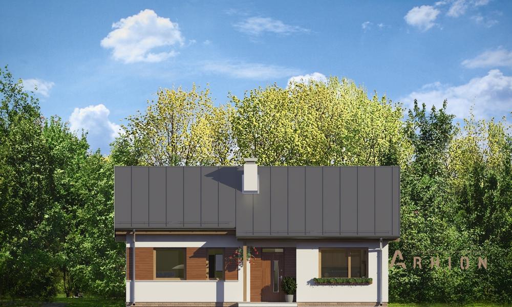 9. Проект одноэтажного дома в канадском стиле с двускатной кровлей, mp-047, площадью - 81 кв c мансардой, терассой