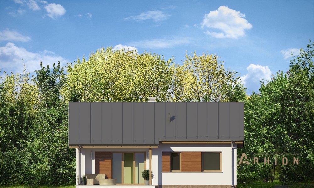 8. Проект одноэтажного дома в канадском стиле с двускатной кровлей, mp-047, площадью - 81 кв c мансардой, терассой