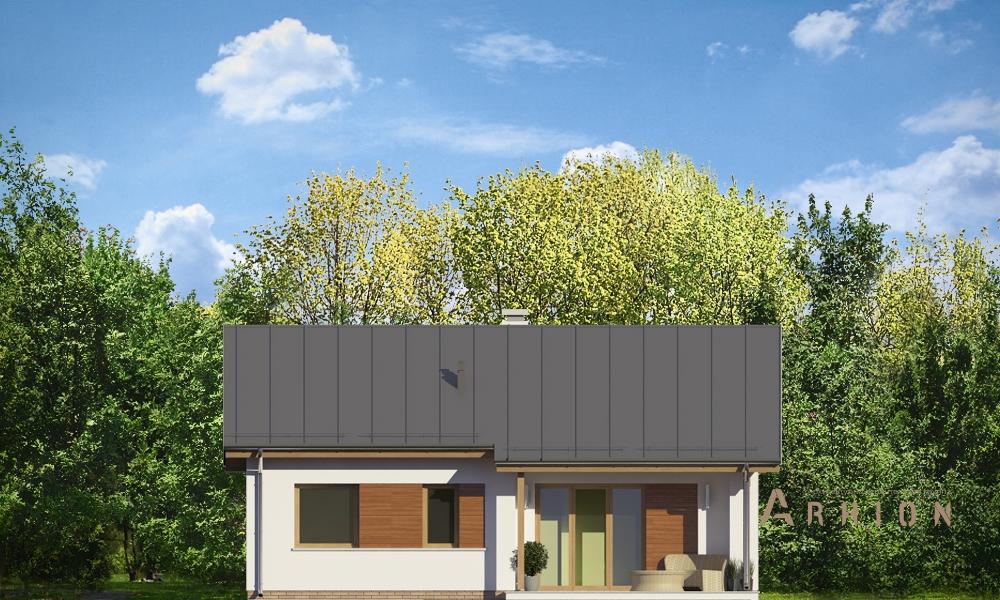 7. Проект одноэтажного дома в канадском стиле с двускатной кровлей, mp-047, площадью - 81 кв c мансардой, терассой