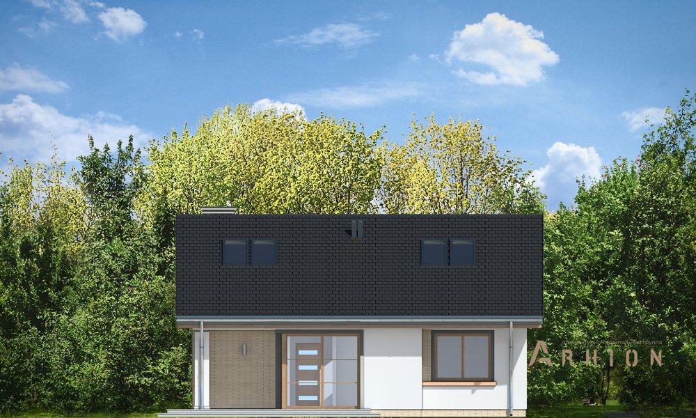 7. Проект одноэтажного дома в канадском стиле с двускатной кровлей, mp-049, площадью - 110 кв c мансардой, терассой