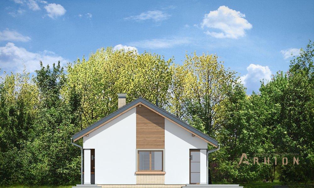 2. Проект одноэтажного дома в канадском стиле с двускатной кровлей, mp-049, площадью - 110 кв c мансардой, терассой