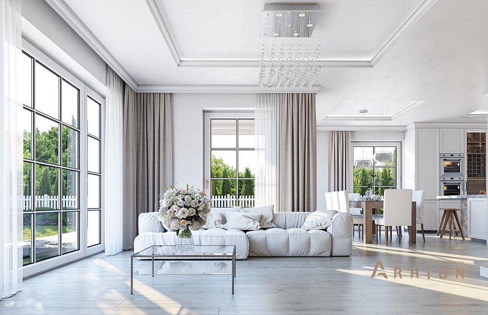 2. Проект двухэтажного дома в современном классическом стиле с четырехскатной, mp-056, площадью - 224 кв c терассой, балконом, гаражом, эркером