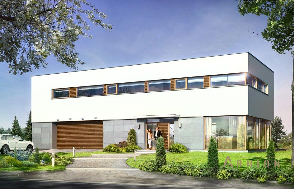 1. Проект двухэтажного дома в стиле минимализм с плоской кровлей , mp-060, площадью - 433 кв c терассой, гаражом