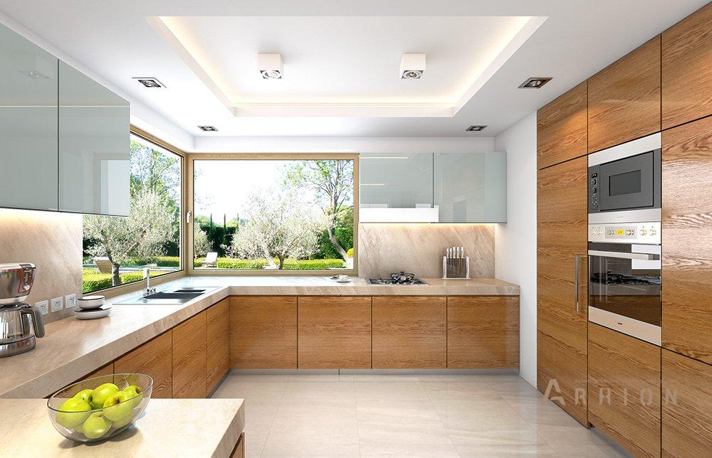 2. Проект одноэтажного дома в европейском стиле с двускатной кровлей, mp-066, площадью - 155 кв c мансардой, терассой