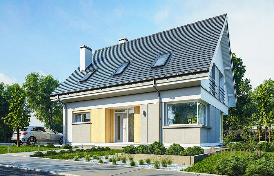 1. Проект одноэтажного дома в европейском стиле с двускатной кровлей, mp-066, площадью - 155 кв c мансардой, терассой