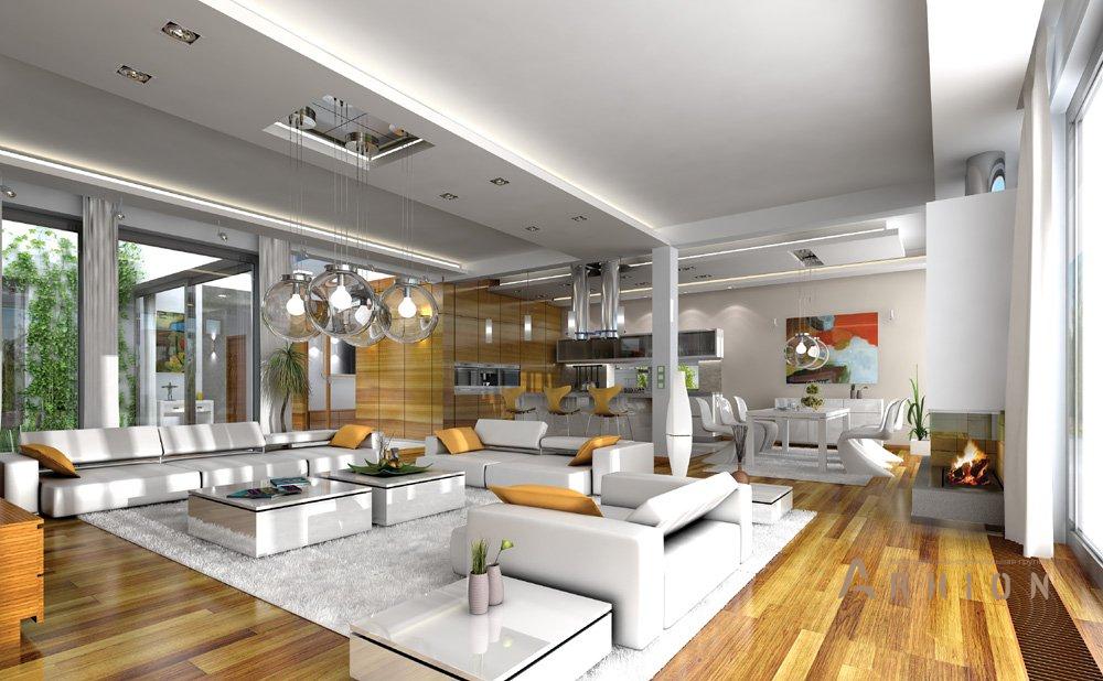 6. Проект одноэтажного дома в стиле минимализм с плоской кровлей , mp-071, площадью - 369 кв c терассой, гаражом