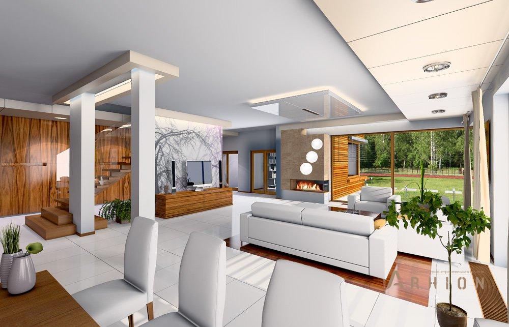 4. Проект двухэтажного дома в современном стиле с четырехскатной, mp-074, площадью - 597 кв c сауной, терассой, балконом, гаражом, бассейном, вторым светом