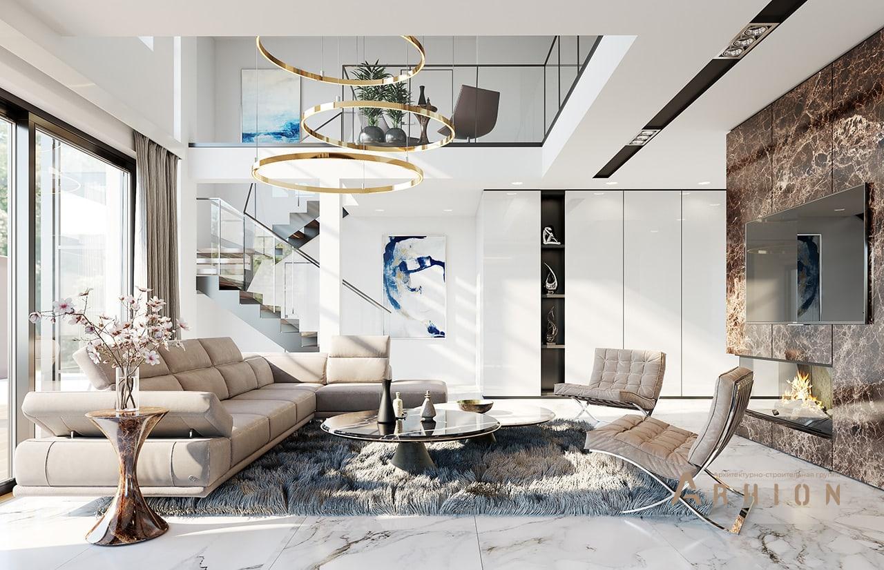 11. Проект двухэтажного дома в стиле хай-тек с четырехскатной, mp-076, площадью - 315 кв c терассой, балконом, гаражом, вторым светом