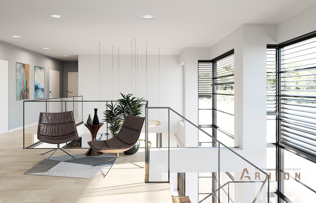 3. Проект двухэтажного дома в стиле хай-тек с четырехскатной, mp-076, площадью - 315 кв c терассой, балконом, гаражом, вторым светом