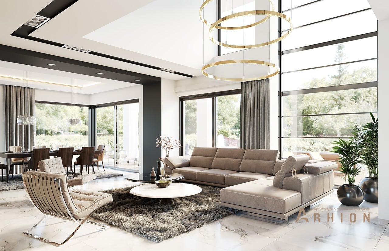 7. Проект двухэтажного дома в стиле хай-тек с четырехскатной, mp-076, площадью - 315 кв c терассой, балконом, гаражом, вторым светом