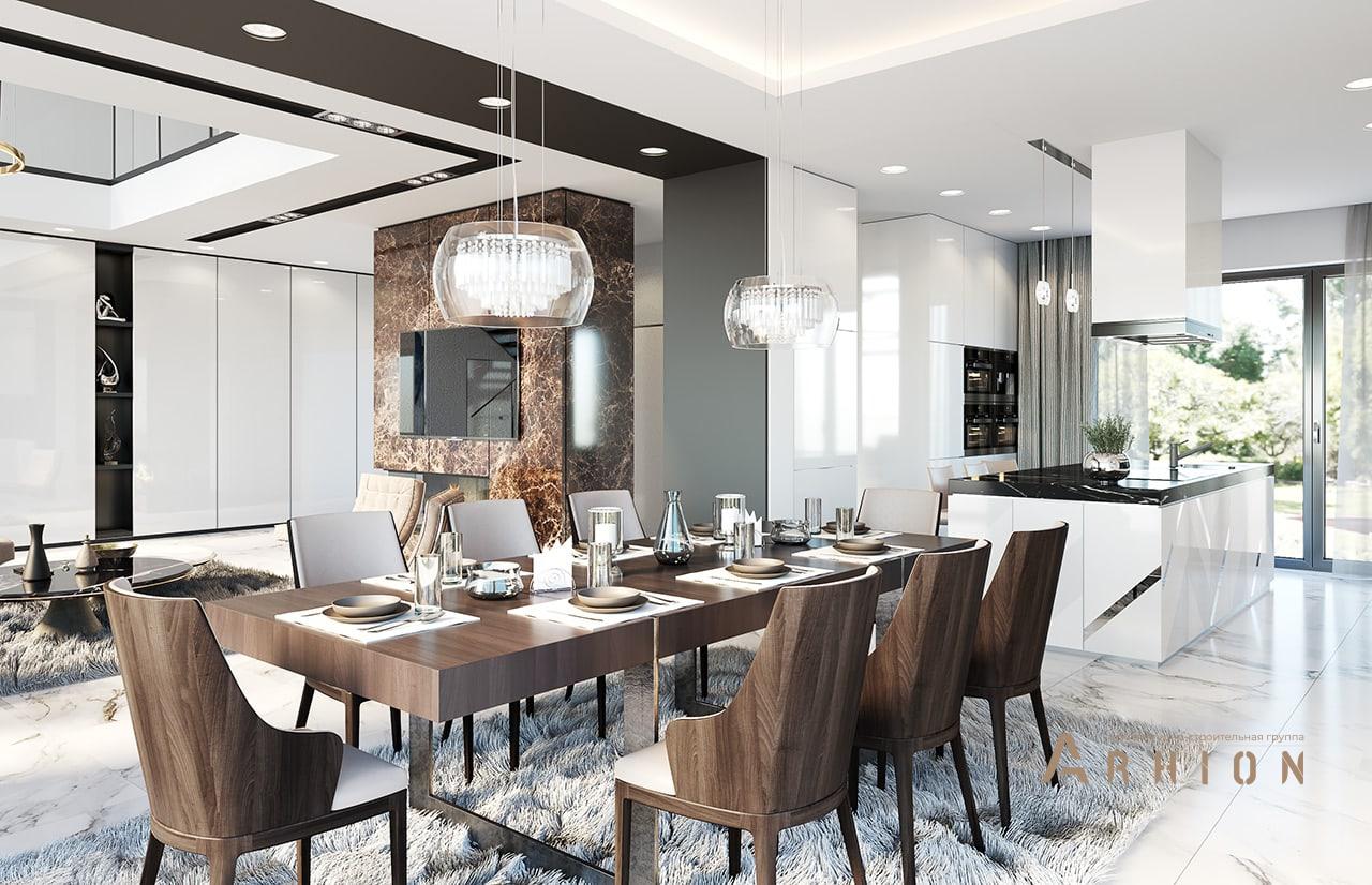 2. Проект двухэтажного дома в стиле хай-тек с четырехскатной, mp-076, площадью - 315 кв c терассой, балконом, гаражом, вторым светом