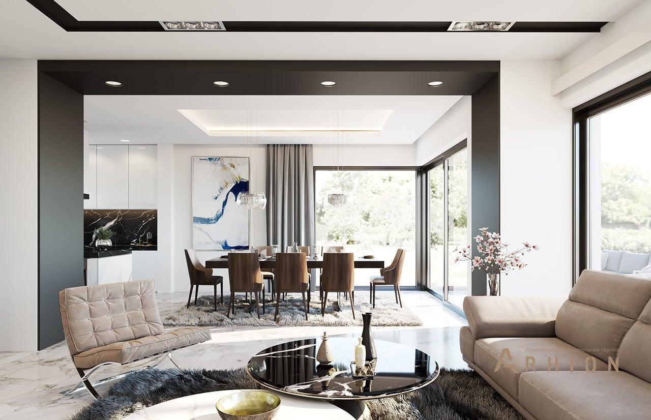 6. Проект двухэтажного дома в стиле хай-тек с четырехскатной, mp-076, площадью - 315 кв c терассой, балконом, гаражом, вторым светом