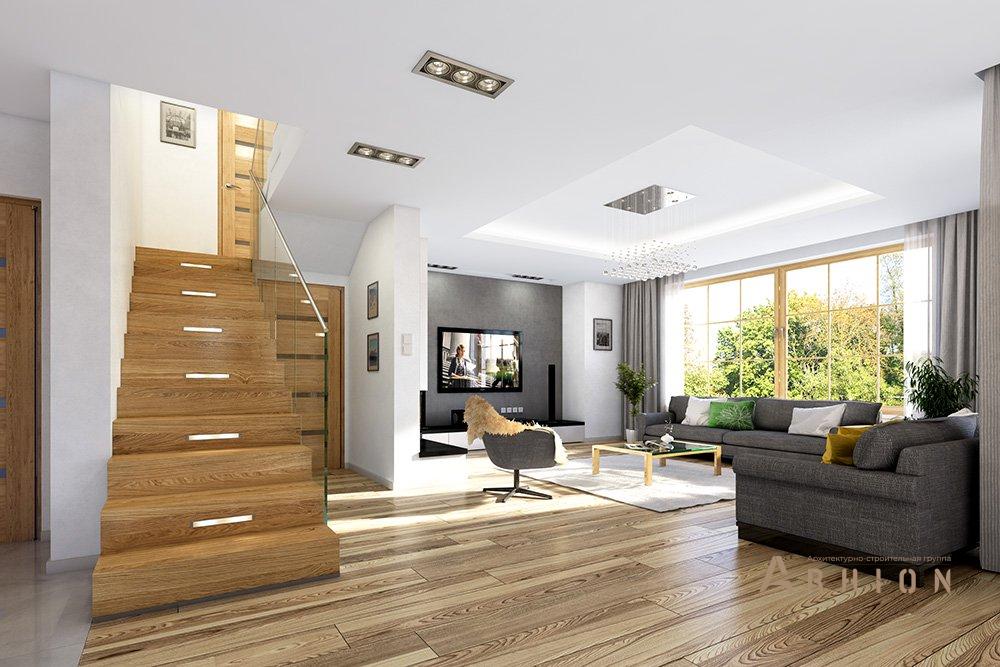 6. Проект одноэтажного дома в прованском стиле с четырехскатной, mp-079, площадью - 210 кв c мансардой, терассой, балконом, гаражом, эркером