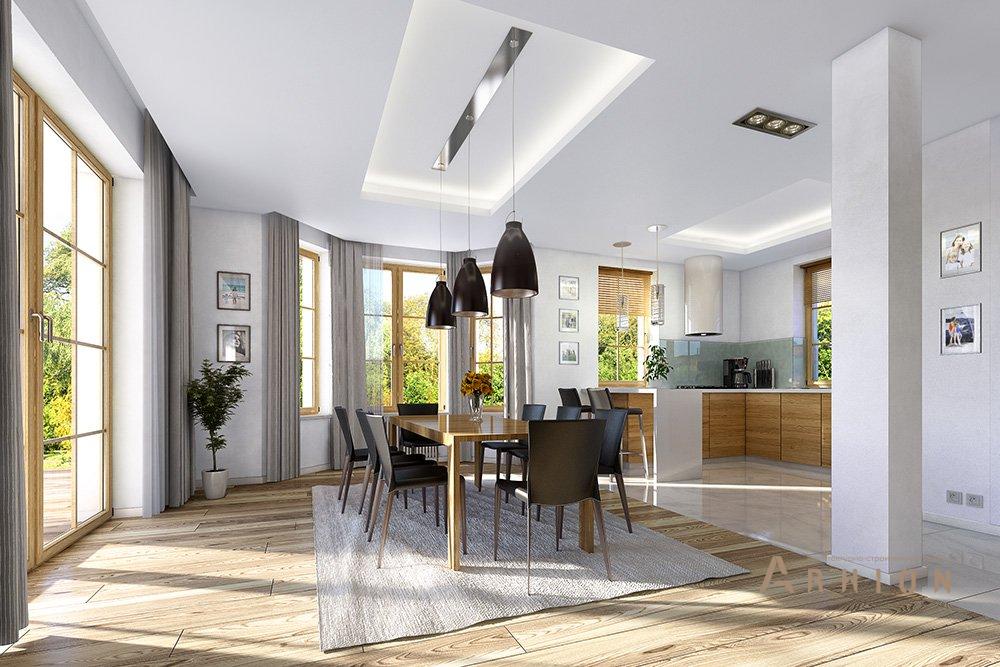 3. Проект одноэтажного дома в прованском стиле с четырехскатной, mp-079, площадью - 210 кв c мансардой, терассой, балконом, гаражом, эркером