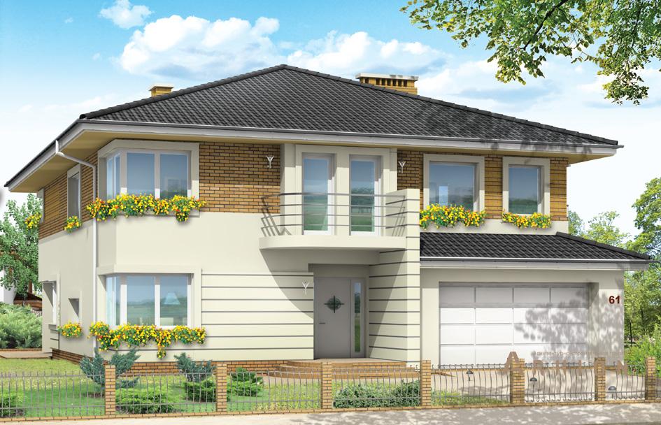 1. Проект двухэтажного дома в прованском стиле с четырехскатной, mp-085, площадью - 452 кв c цокольным этажом, сауной, терассой, балконом, гаражом, эркером