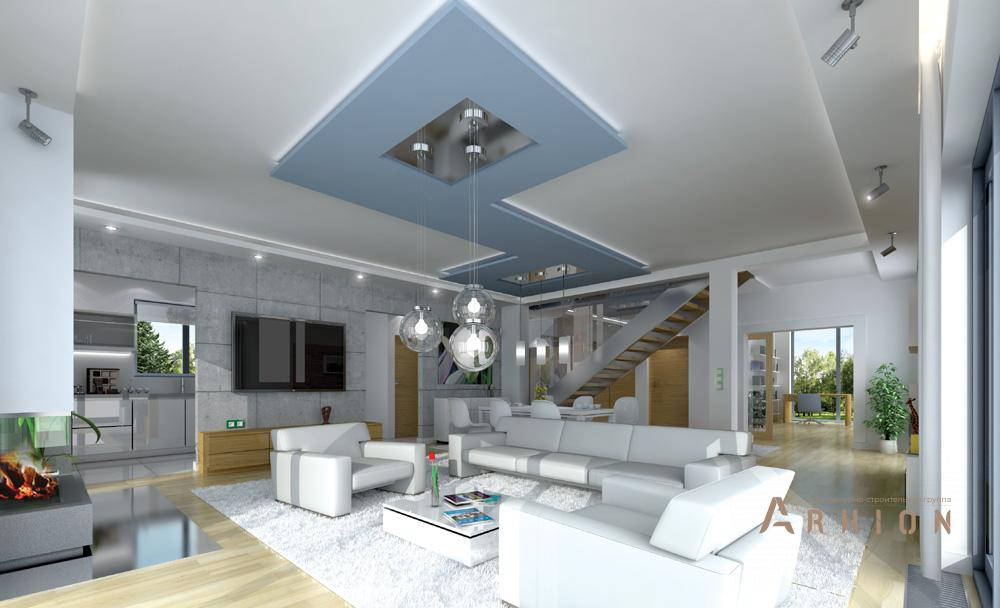 3. Проект одноэтажного дома в финском стиле с двускатной кровлей, mp-087, площадью - 303 кв c мансардой, терассой, гаражом