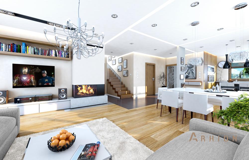 4. Проект двухэтажного дома в современном стиле с четырехскатной, mp-106, площадью - 259 кв c терассой, балконом, гаражом, эркером