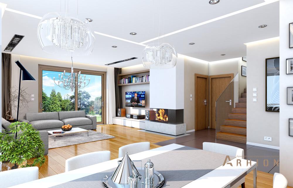 3. Проект двухэтажного дома в современном стиле с четырехскатной, mp-106, площадью - 259 кв c терассой, балконом, гаражом, эркером