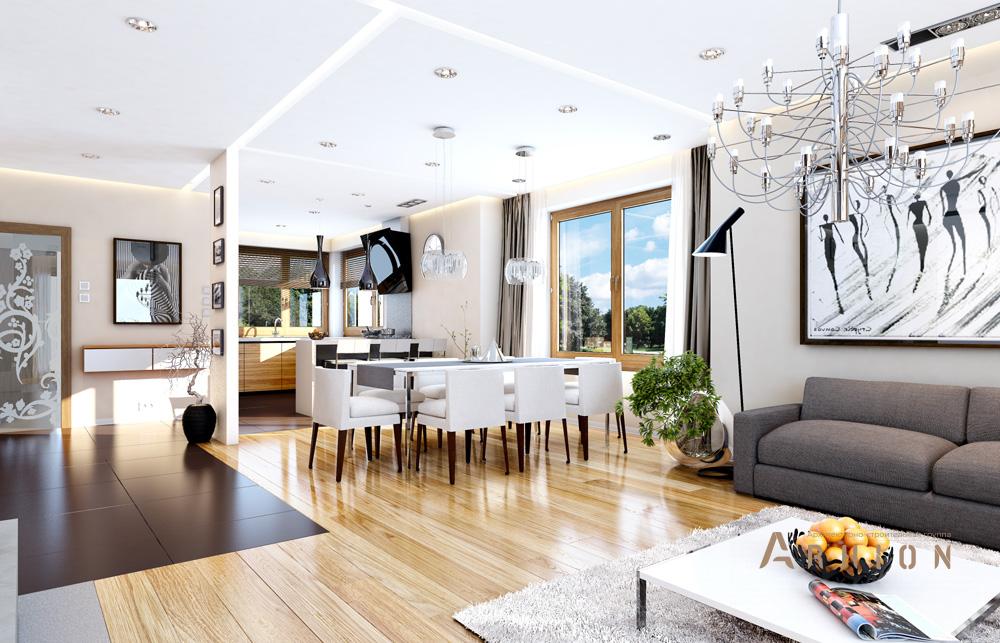 5. Проект двухэтажного дома в современном стиле с четырехскатной, mp-106, площадью - 259 кв c терассой, балконом, гаражом, эркером