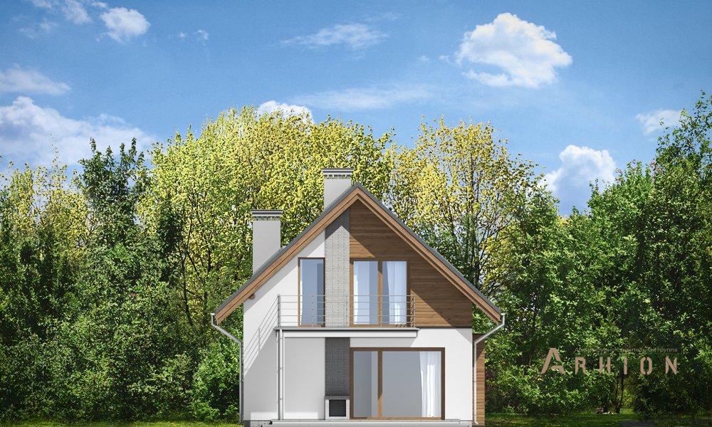 10. Проект одноэтажного дома в канадском стиле с двускатной кровлей, mp-109, площадью - 120 кв c мансардой