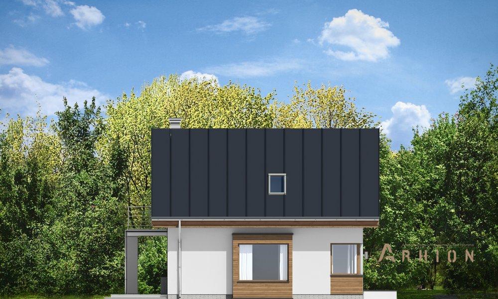 6. Проект одноэтажного дома в канадском стиле с двускатной кровлей, mp-109, площадью - 120 кв c мансардой