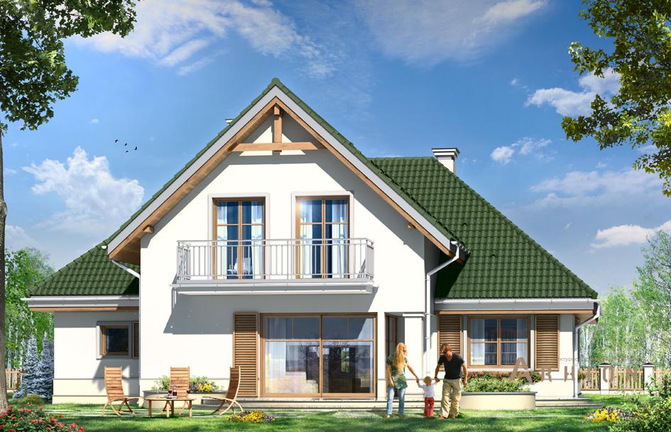 2. Проект одноэтажного дома в прованском стиле с многоскатной кровлей, mp-118, площадью - 236 кв c мансардой, терассой, балконом, гаражом