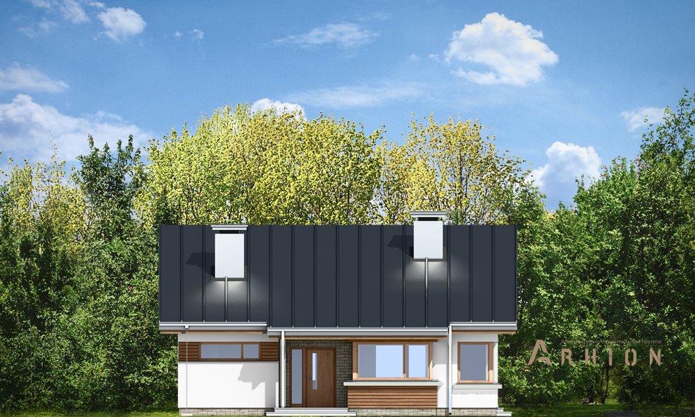 6. Проект одноэтажного дома в канадском стиле с двускатной кровлей, mp-119, площадью - 114 кв c мансардой, терассой