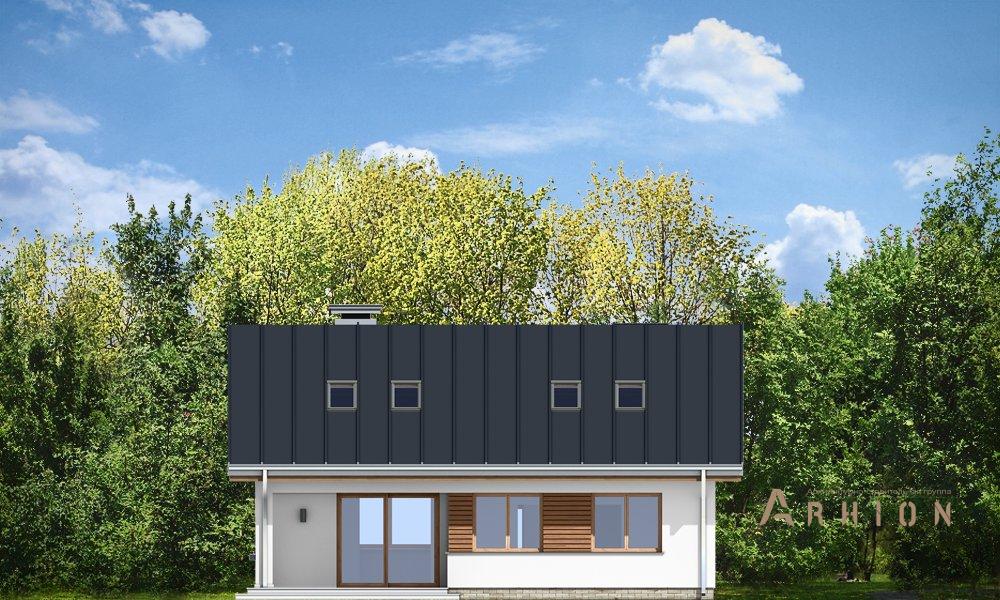 4. Проект одноэтажного дома в канадском стиле с двускатной кровлей, mp-119, площадью - 114 кв c мансардой, терассой