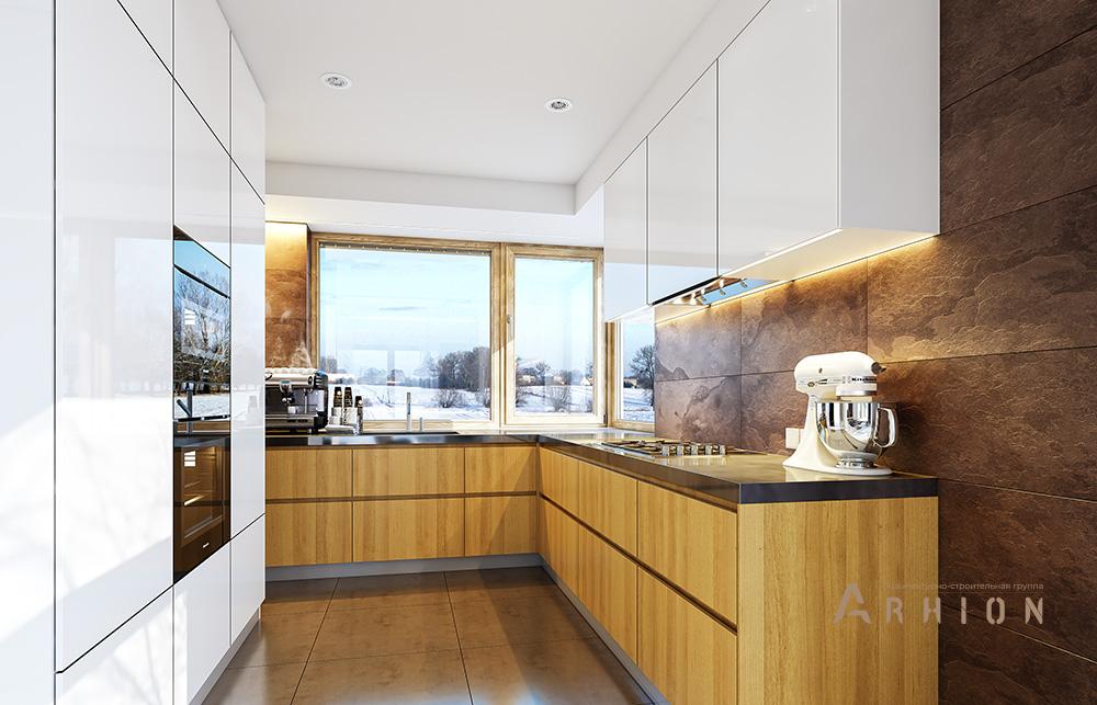 3. Проект одноэтажного дома в канадском стиле с двускатной кровлей, mp-120, площадью - 207 кв c терассой, гаражом