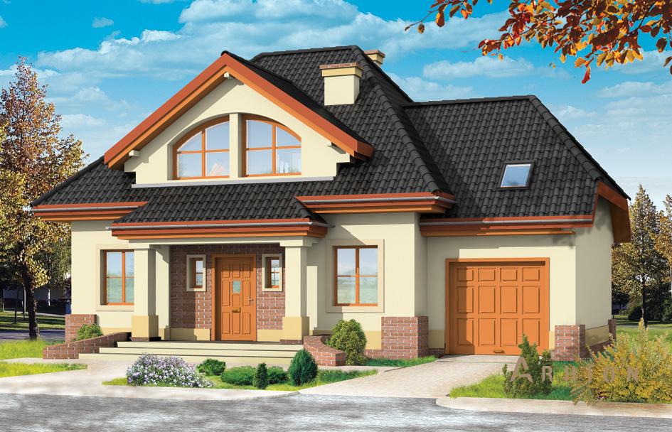 1. Проект одноэтажного дома в европейском стиле с многоскатной кровлей, mp-124, площадью - 225 кв c мансардой, терассой, балконом, гаражом, эркером