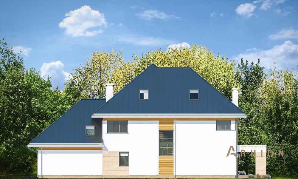 4. Проект одноэтажного дома в современном стиле с многоскатной кровлей, mp-135, площадью - 399 кв c мансардой, терассой, балконом, гаражом, вторым светом