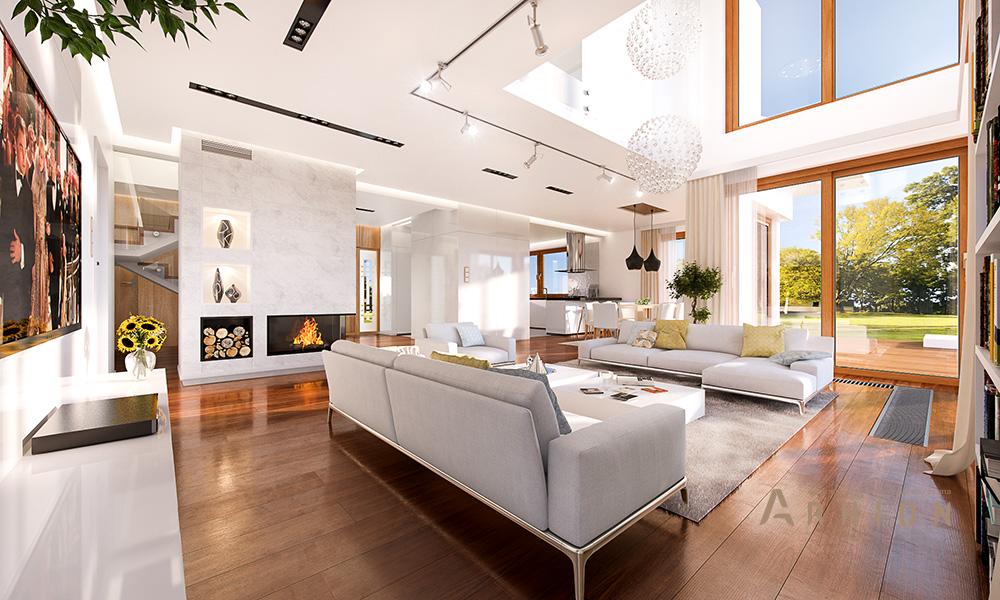 2. Проект двухэтажного дома в стиле Ллойда Райта (прерий) с многоскатной кровлей, mp-136, площадью - 250 кв c терассой, гаражом, вторым светом