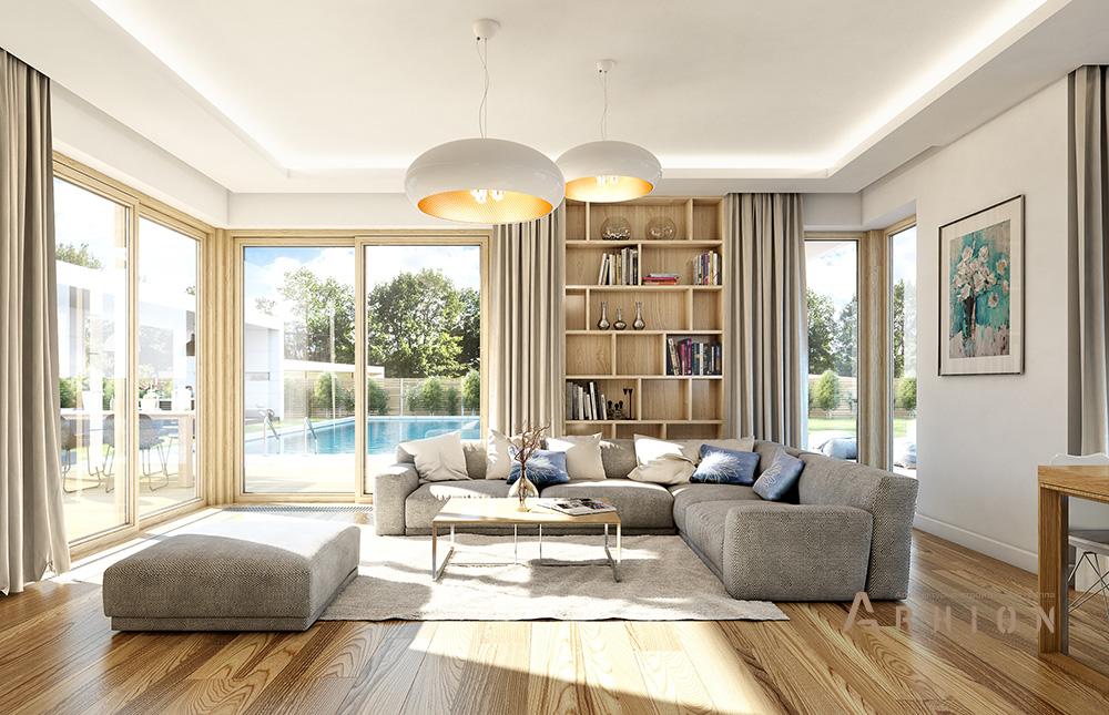 4. Проект двухэтажного дома в стиле Ллойда Райта (прерий) с многоскатной кровлей, mp-139, площадью - 234 кв c терассой, гаражом