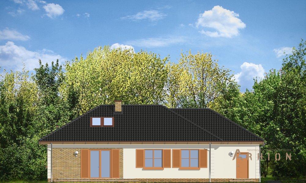 4. Проект одноэтажного дома в современном стиле с четырехскатной, mp-147, площадью - 162 кв c мансардой, терассой, гаражом