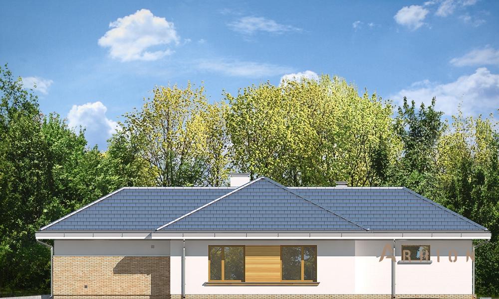 4. Проект одноэтажного дома в современном стиле с четырехскатной, mp-150, площадью - 230 кв c терассой, гаражом