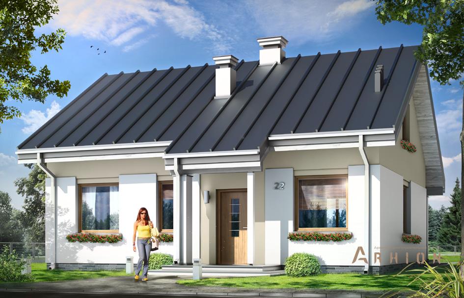 1. Проект одноэтажного дома в канадском стиле с двускатной кровлей, mp-171, площадью - 131 кв c мансардой, терассой