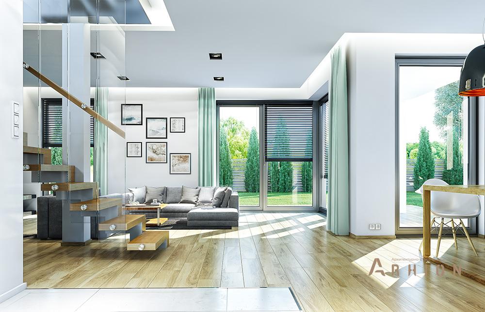 4. Проект двухэтажного дома в современном стиле с четырехскатной, mp-183, площадью - 273 кв c терассой, балконом, гаражом