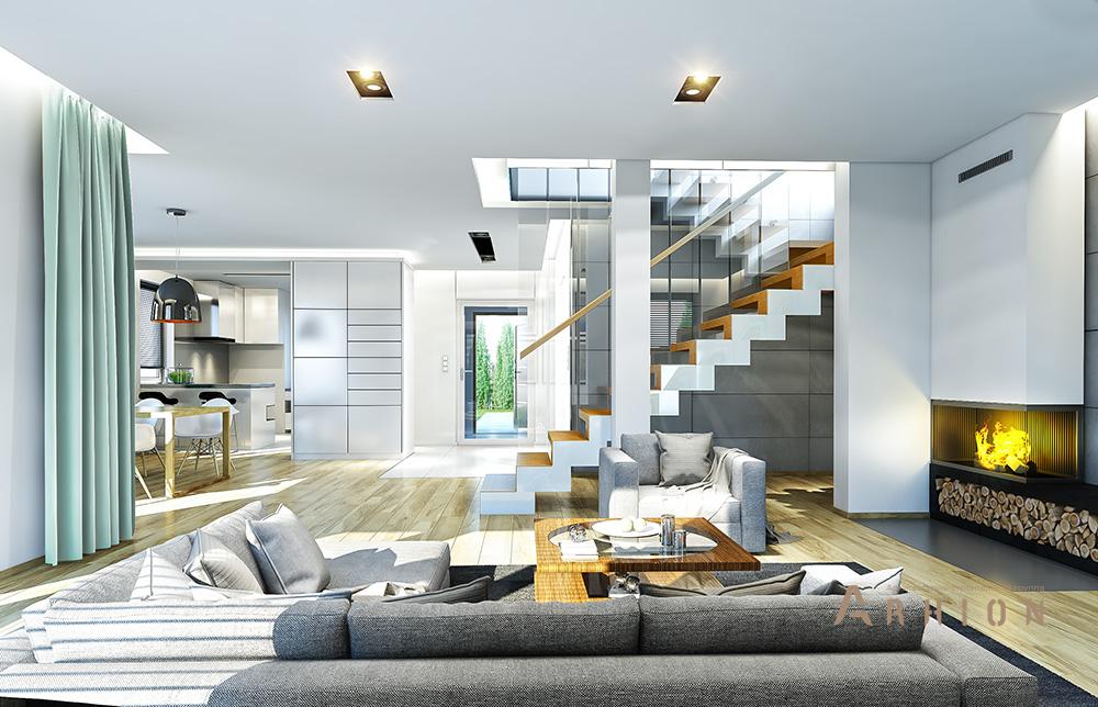 5. Проект двухэтажного дома в современном стиле с четырехскатной, mp-185, площадью - 276 кв c мансардой, терассой, балконом, гаражом