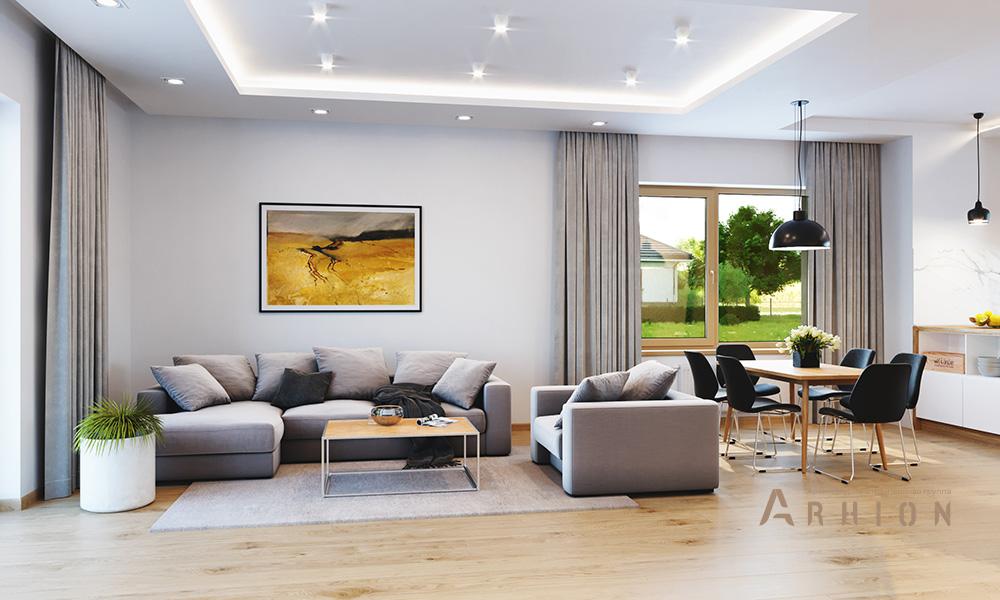 2. Проект одноэтажного дома в финском стиле с двускатной кровлей, mp-202, площадью - 172 кв c мансардой, терассой, балконом, гаражом