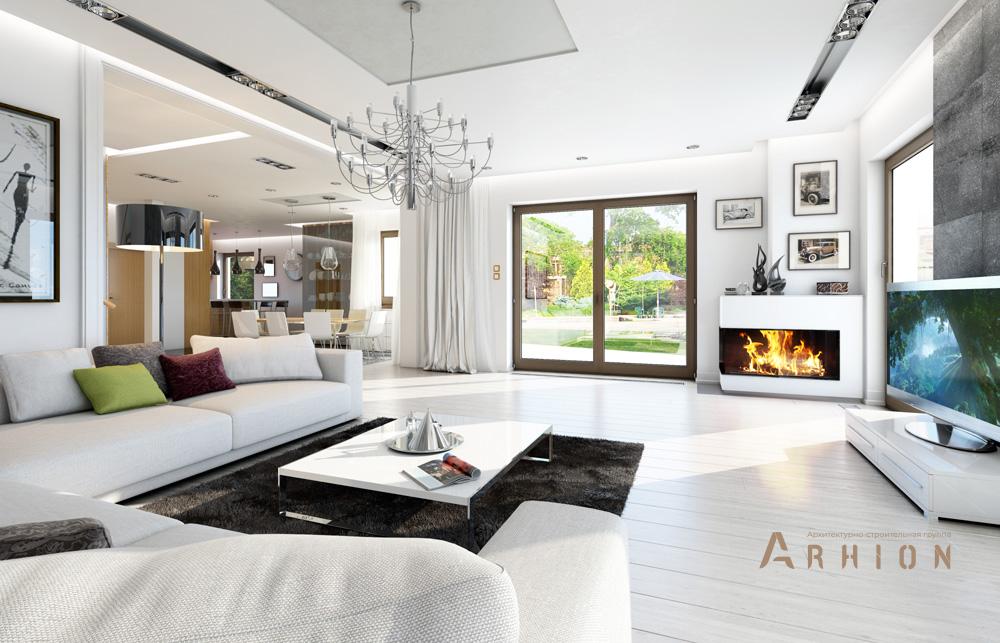 7. Проект двухэтажного дома в современном стиле с многоскатной кровлей, mp-206, площадью - 378 кв c мансардой, терассой, гаражом